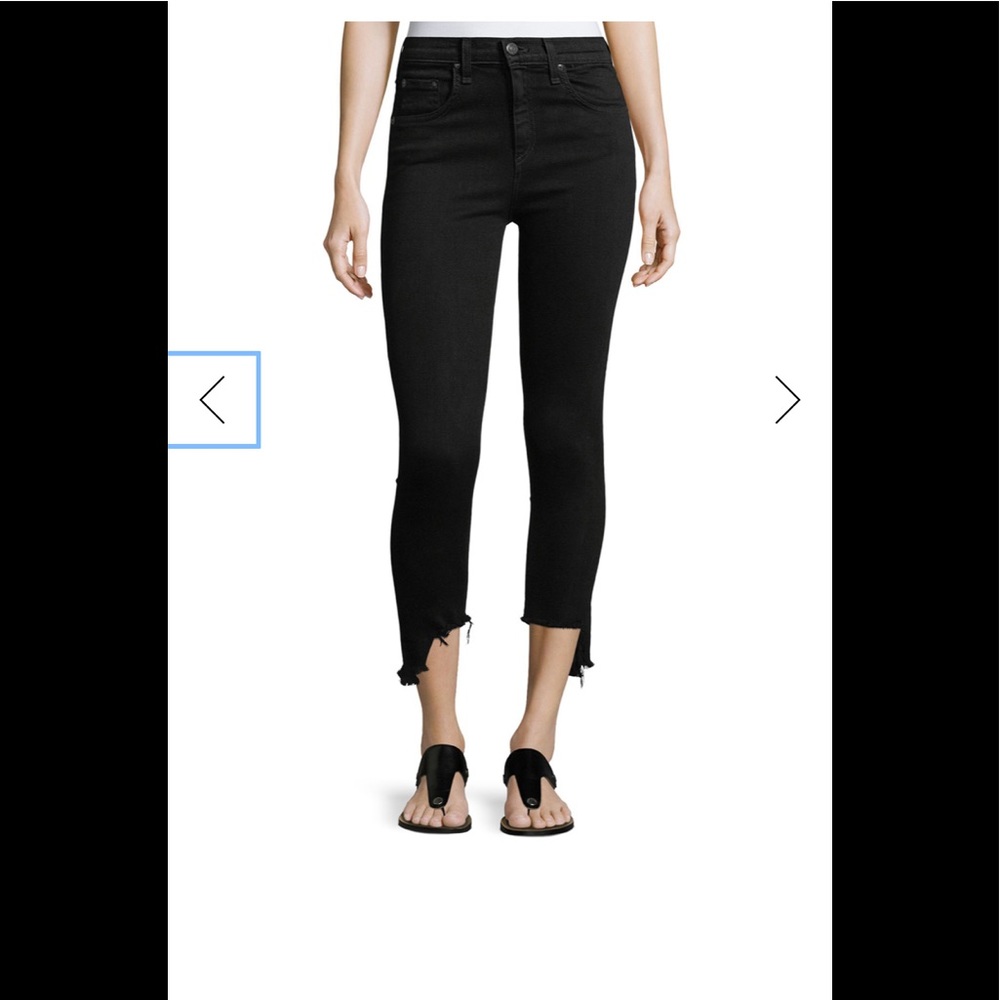 Rag & Bone 10 inch Capri with distressed hem